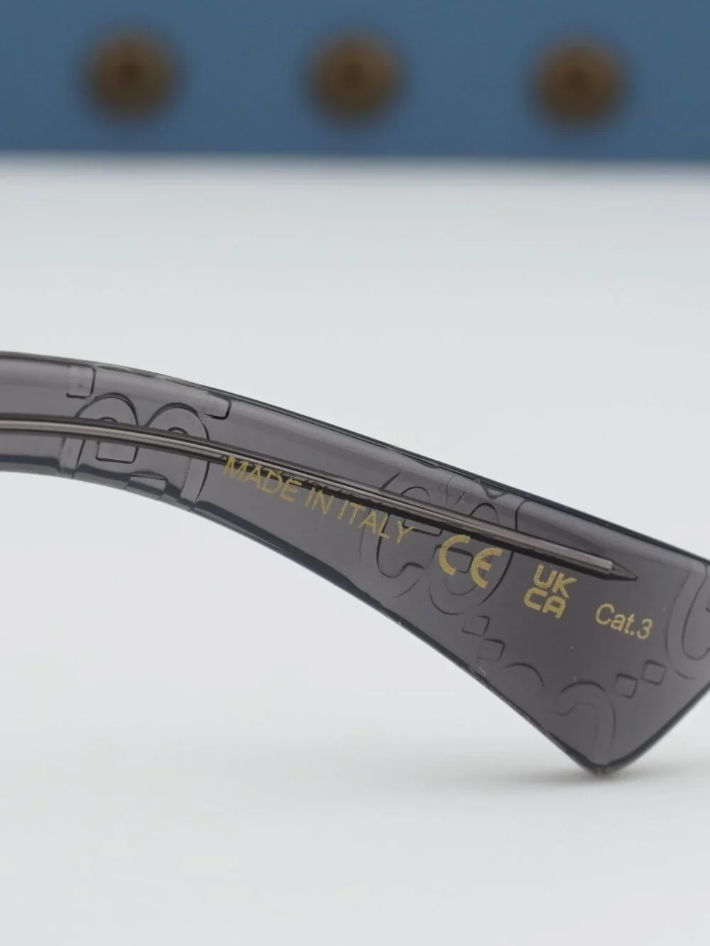 Gucci GG1838S 011 Rectangle Sunglasses - Grey with GG pattern - Picture 5 of 12